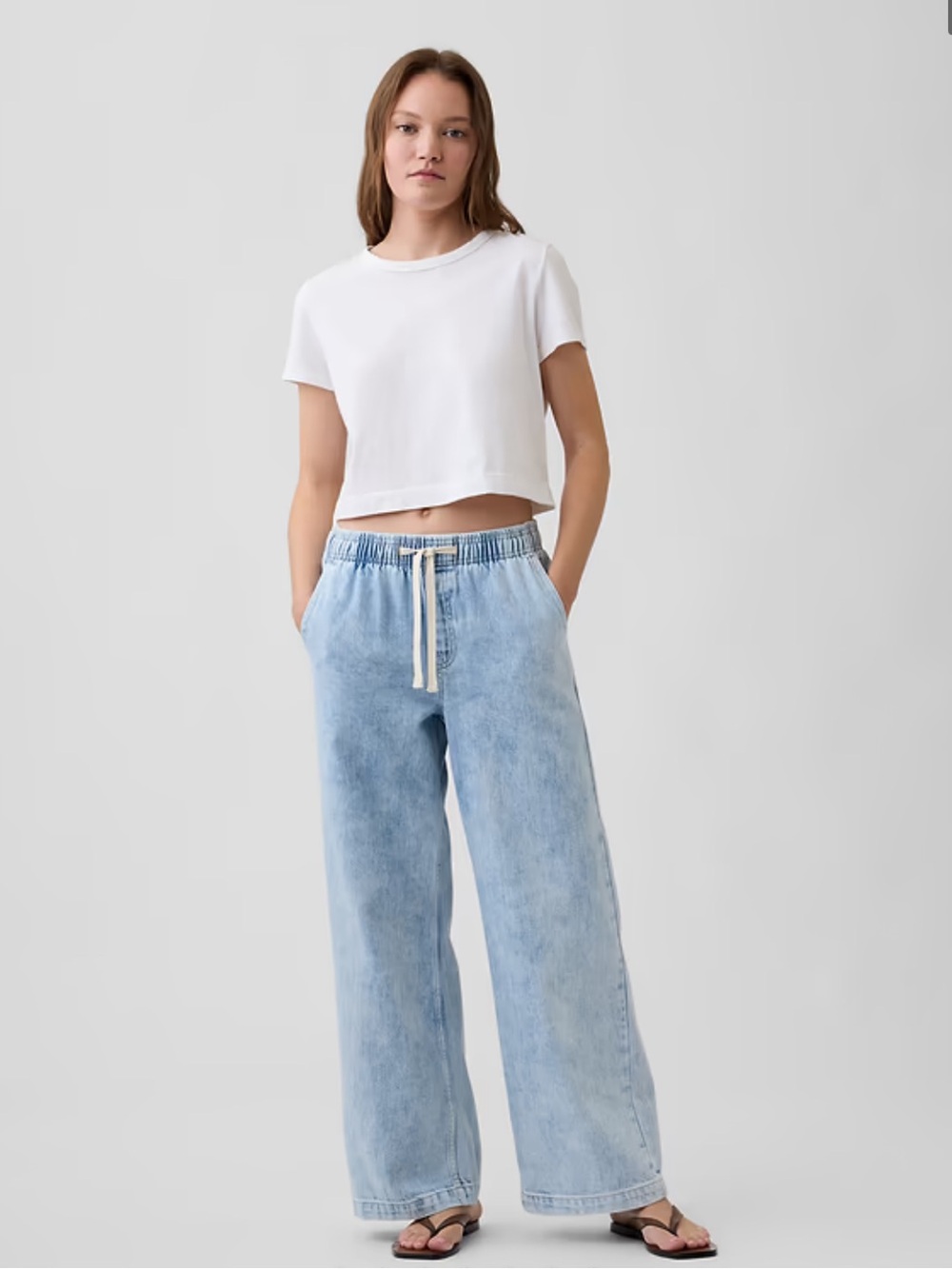 New Women’s GAP High-Rise Wide-Leg Jeans 2024- Light Wash